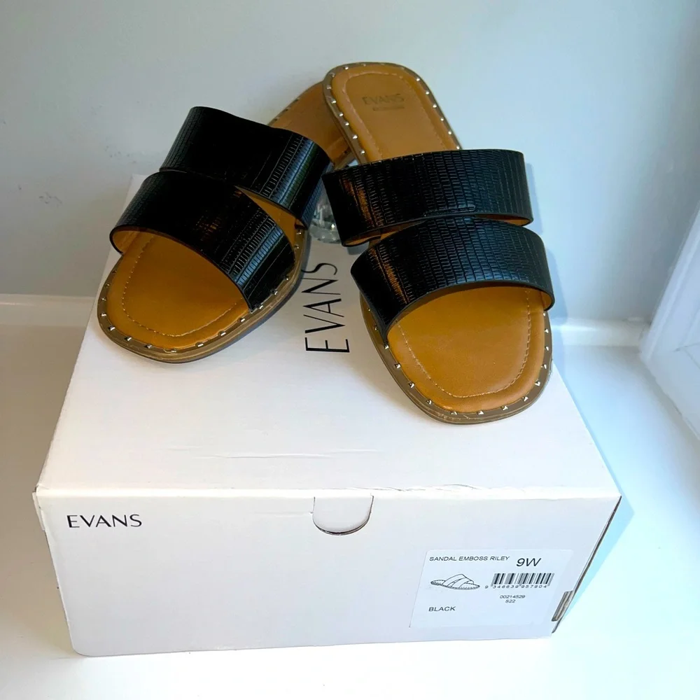 WIDE FIT Riley Embossed Sandal - black - Picture 3 of 4